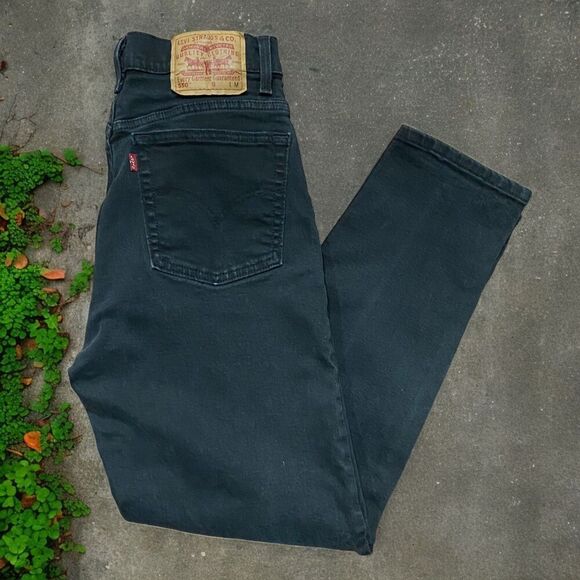 Levi's 550 Relaxed Tapered Vintage Y2K 2001 Black Denim Jeans Women's 12 - Picture 1 of 12